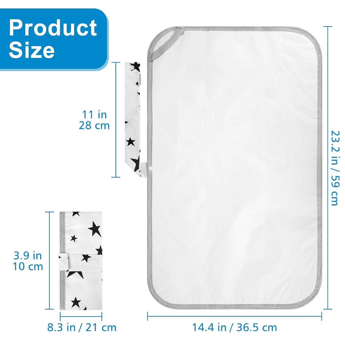 Portable Diaper Changing Pad, Foldable Waterproof Baby Changing Mat for Diaper Bag, Compact, Lightweight, Baby Changing Mat for Travel