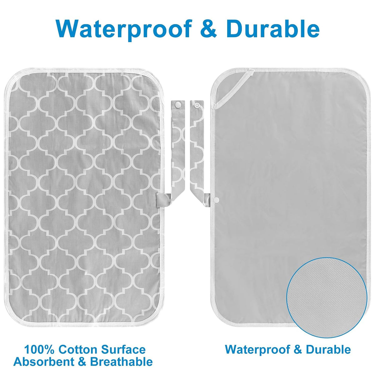 Portable Diaper Changing Pad, Foldable Waterproof Baby Changing Mat for Diaper Bag, Compact, Lightweight, Baby Changing Mat for Travel