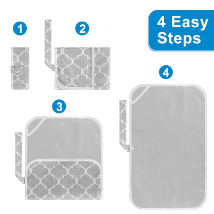 Portable Diaper Changing Pad, Foldable Waterproof Baby Changing Mat for Diaper Bag, Compact, Lightweight, Baby Changing Mat for Travel