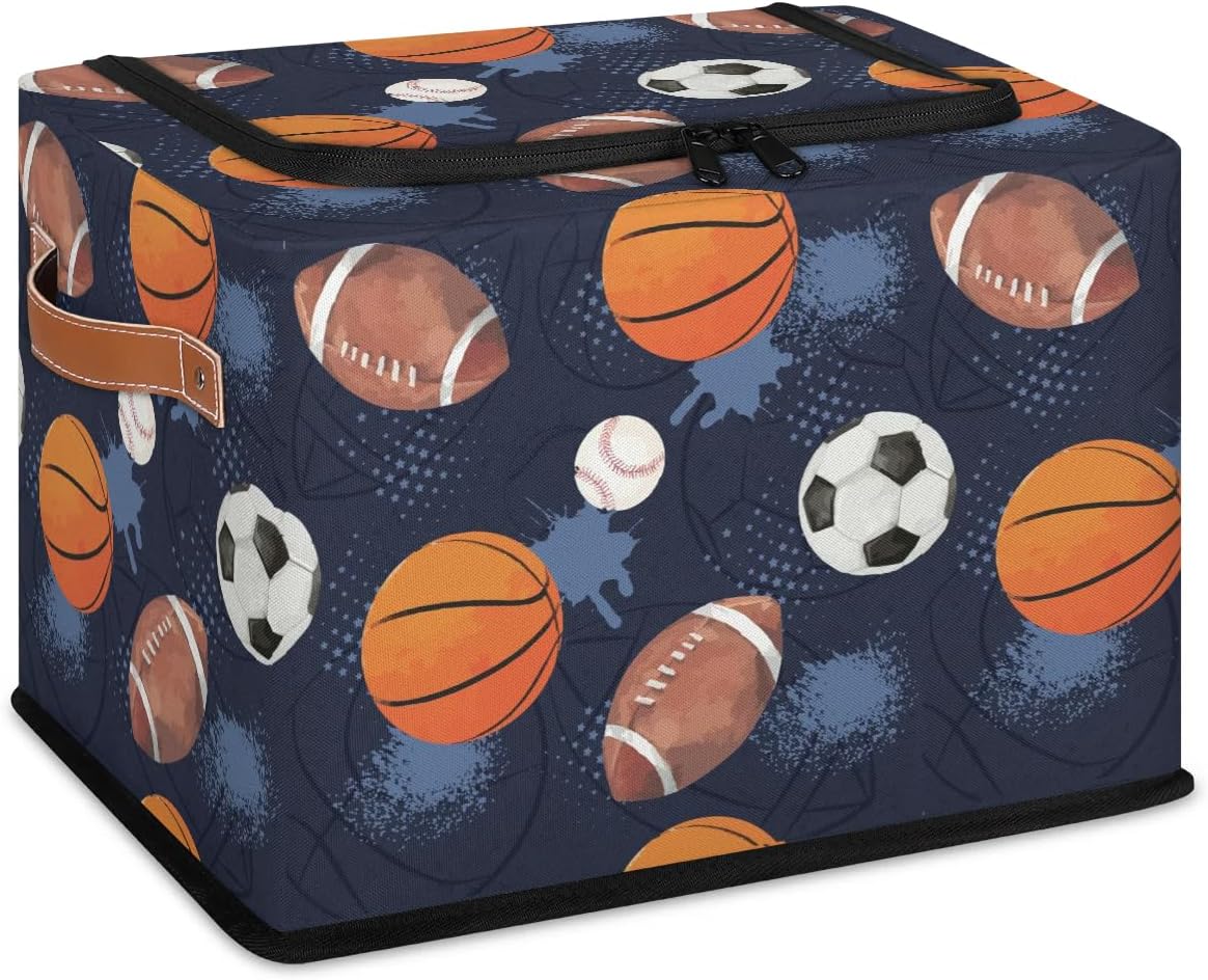 Large Box Collapsible Storage Bins with Lids Closet Storage Baskets for Organizing Shelves Storage Organizer Boxes(Blue Cute Cartoon Engineering Car)