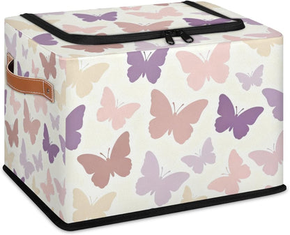 Large Box Collapsible Storage Bins with Lids Closet Storage Baskets for Organizing Shelves Storage Organizer Boxes(Blue Cute Cartoon Engineering Car)