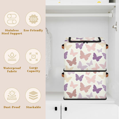 Large Box Collapsible Storage Bins with Lids Closet Storage Baskets for Organizing Shelves Storage Organizer Boxes(Blue Cute Cartoon Engineering Car)