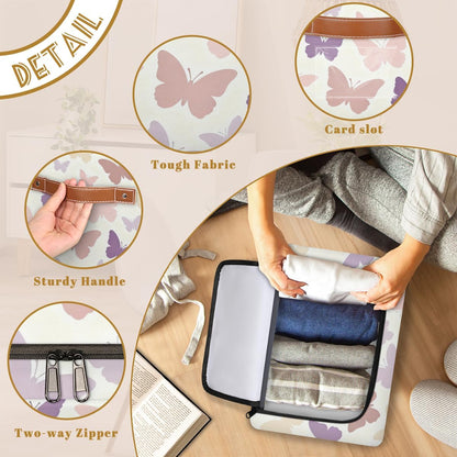 Large Box Collapsible Storage Bins with Lids Closet Storage Baskets for Organizing Shelves Storage Organizer Boxes(Blue Cute Cartoon Engineering Car)