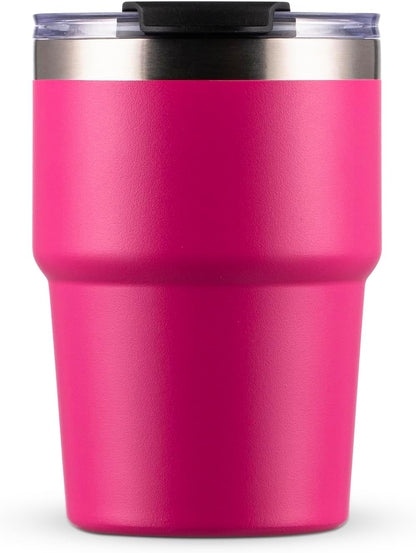 16oz Iced Coffee Cup With Lids, Water Bottle With Straw, Double Layer Vacuum Stainless Steel Insulated Tumbler, Stackable, Cup holder compatibility,Reusable Travel Mug, Blue