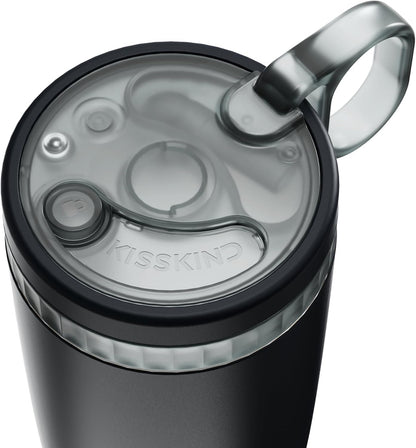 Leakproof Iced Coffee Tumbler 24 oz, Insulated Ceramic Lined Cup | Iced Coffee All Day, Leakproof, Ceramic-Lined Interior, Bag-Safe Commute, Work, Travel, Fits Cup Holders, Hidden Straw Lid