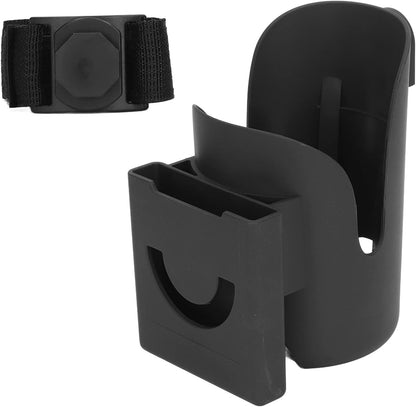 Universal Stroller Cup Holder Adjustable Baby Carriage Bottle Holder with Phone Slot Silicone Gasket Plastic Organizer for Strollers and Shopping Carts