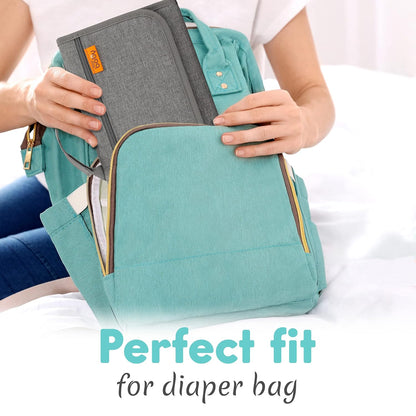 Portable Diaper Changing Pad, Wipes Pocket, Premium Grey Arrows