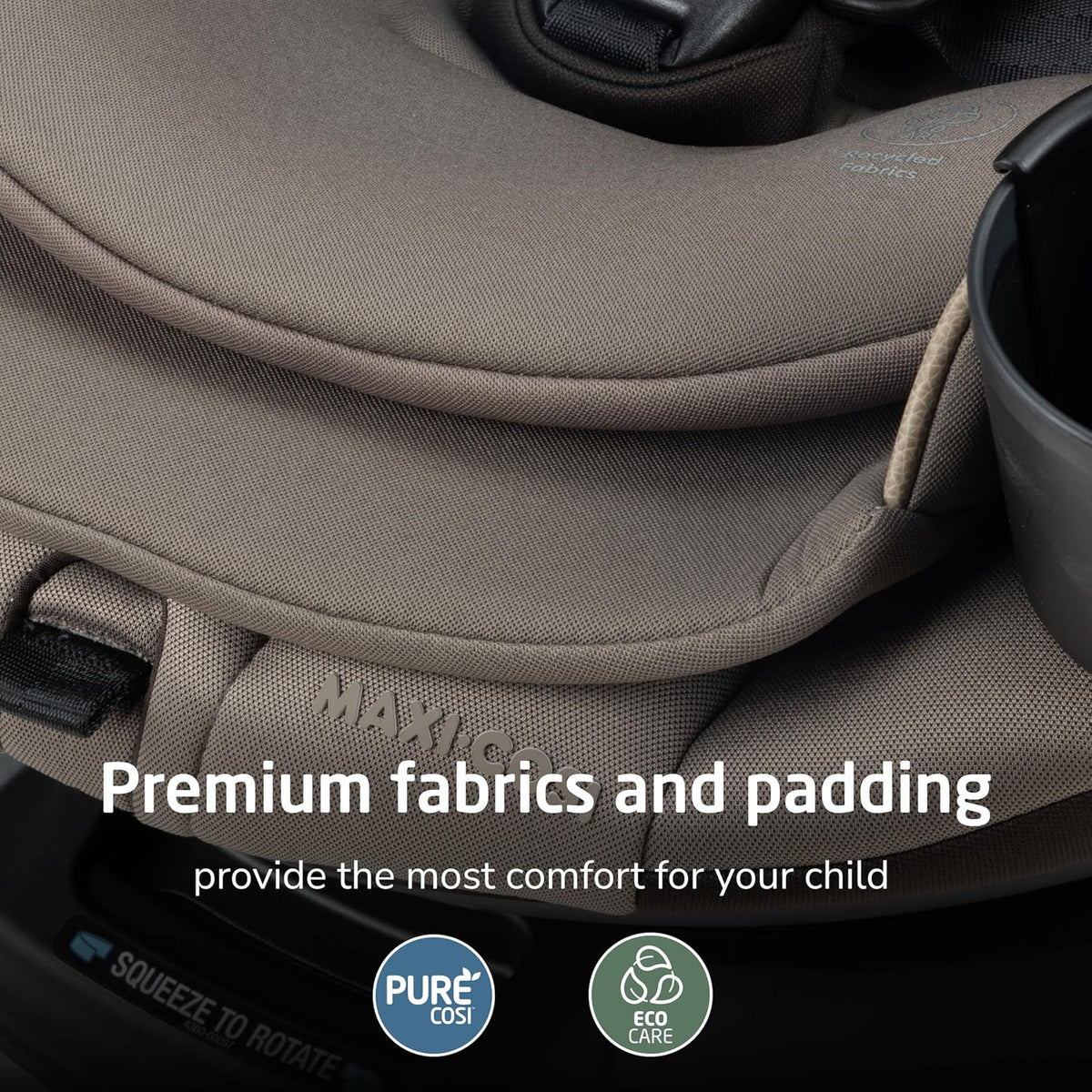 Andi 360 Rotating All-in-One Baby Convertible Car Seat, Rear-Facing, Forward Facing Car Seat, Infant Toddler Booster, Easy Rotation, Tension System, Harness Adjust, Truffle