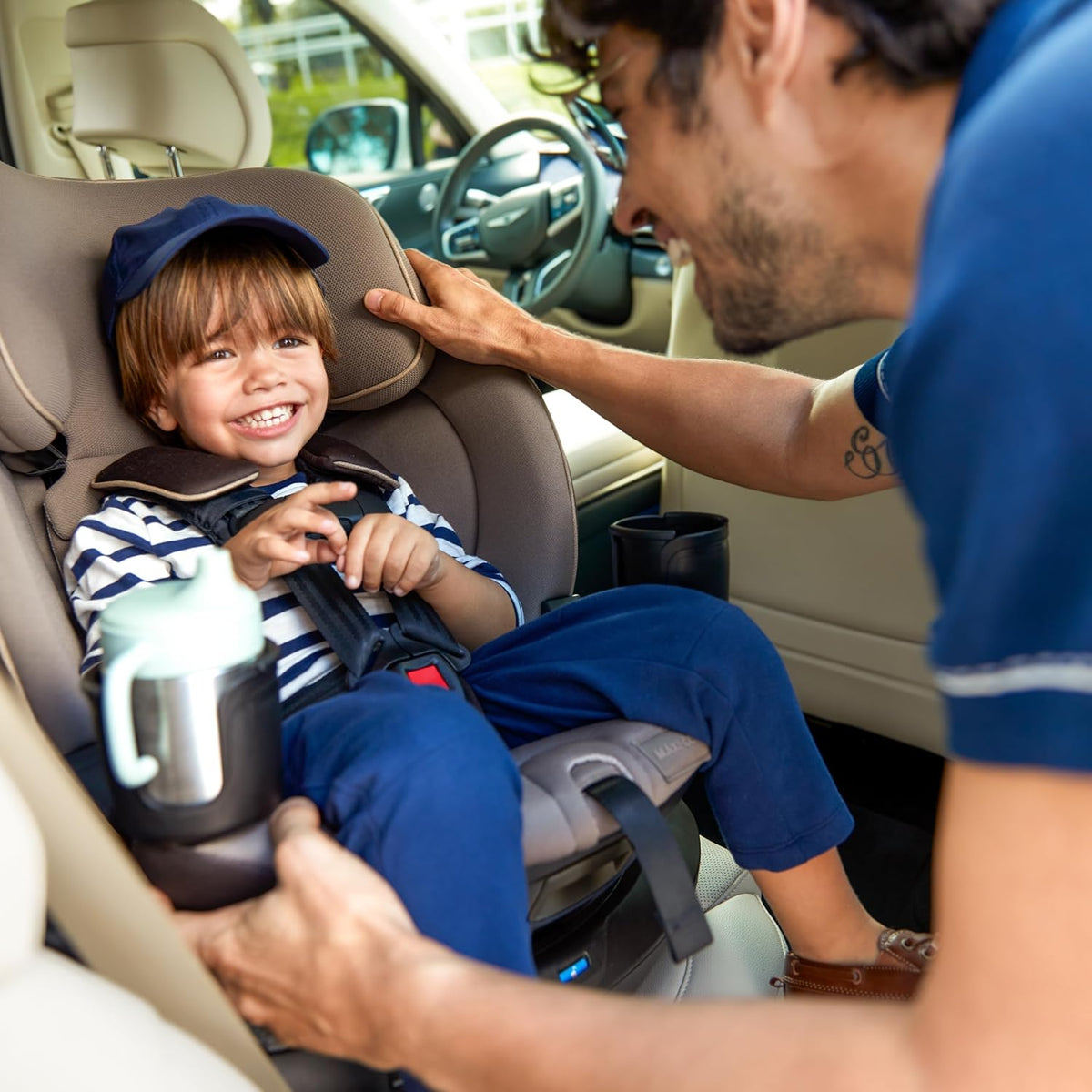 Andi 360 Rotating All-in-One Baby Convertible Car Seat, Rear-Facing, Forward Facing Car Seat, Infant Toddler Booster, Easy Rotation, Tension System, Harness Adjust, Truffle