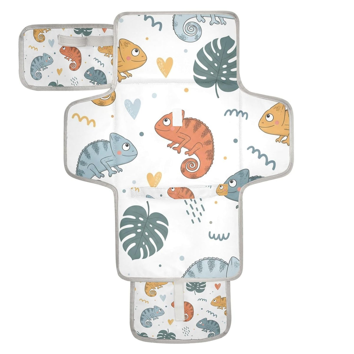Lizard Leaf Pattern Portable Diaper Changing Pad Daycare