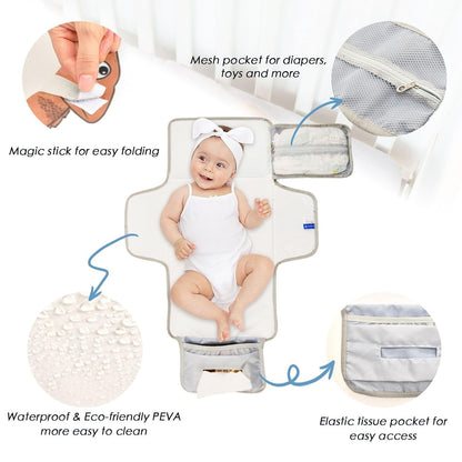 Lizard Leaf Pattern Portable Diaper Changing Pad Daycare