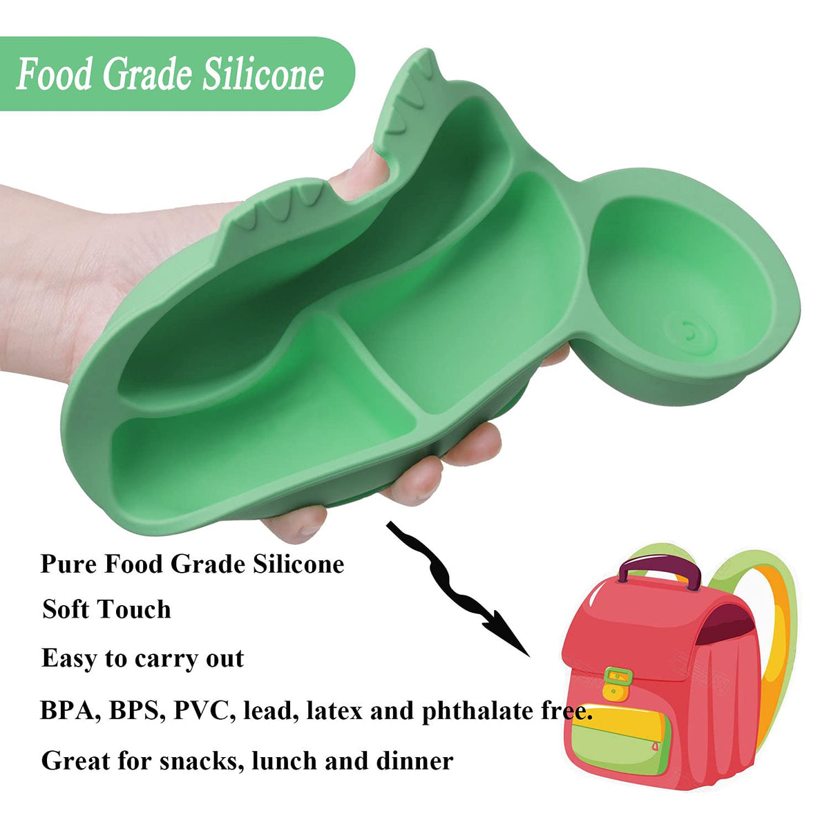 Silicone Baby Feeding Set,Baby Led Weaning Supplies Baby Silicone Suction bowl and Cup set with 2 spoons forks,Toddler Self Feeding Dish with Sippy Cup And Adjustable Bib for 6+ Months-Blue