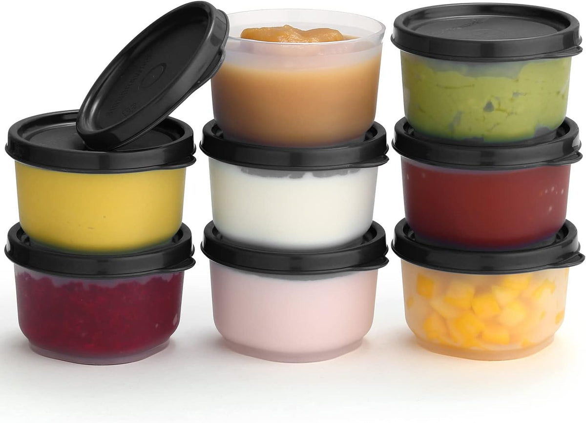 Condiment Cups Containers with Lids- 8 pk. 1.3 oz.Salad Dressing Container to go Small Food Storage Containers with Lids- Sauce Cups Leak proof Reusable Plastic BPA free for Lunch Box Picnic Travel