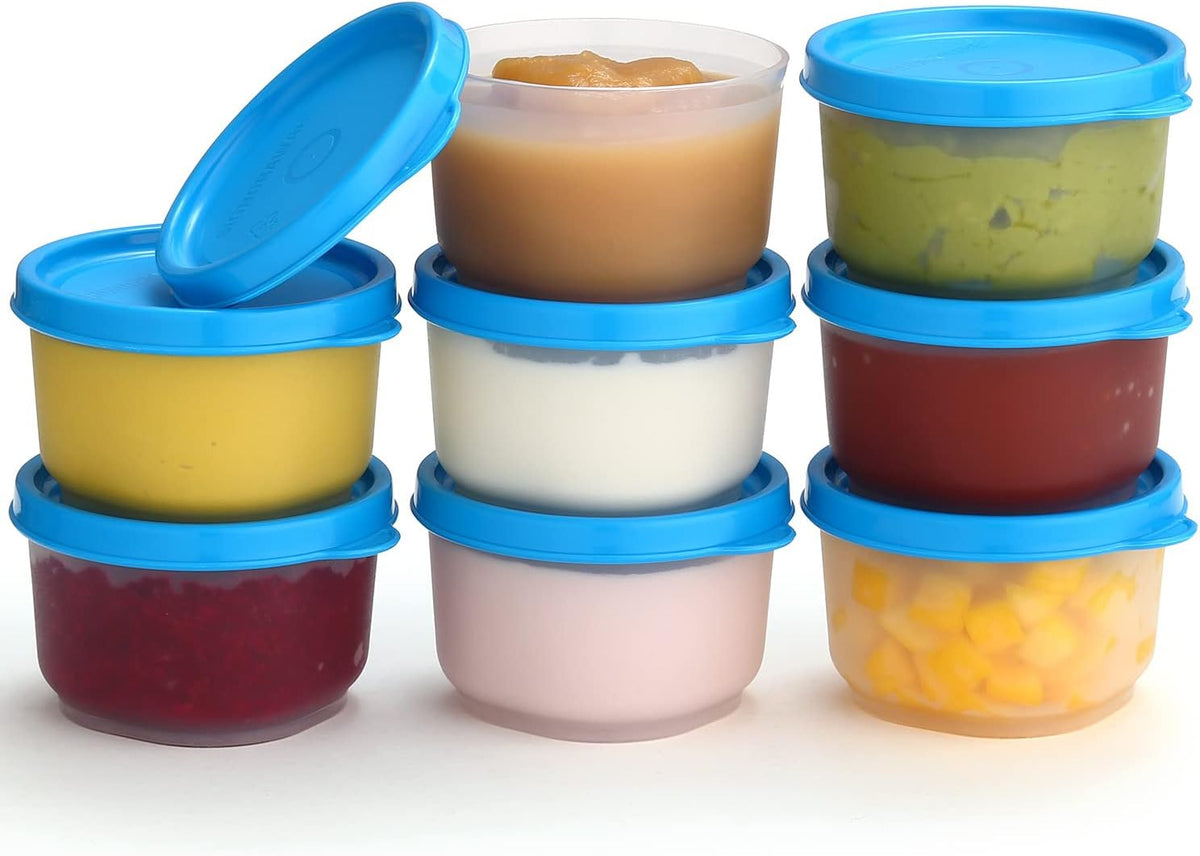 Condiment Cups Containers with Lids- 8 pk. 1.3 oz.Salad Dressing Container to go Small Food Storage Containers with Lids- Sauce Cups Leak proof Reusable Plastic BPA free for Lunch Box Picnic Travel