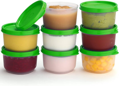 Condiment Cups Containers with Lids- 8 pk. 1.3 oz.Salad Dressing Container to go Small Food Storage Containers with Lids- Sauce Cups Leak proof Reusable Plastic BPA free for Lunch Box Picnic Travel