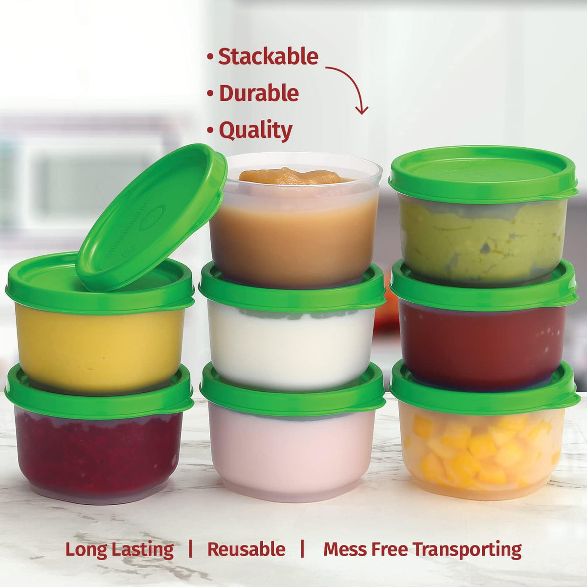 Condiment Cups Containers with Lids- 8 pk. 1.3 oz.Salad Dressing Container to go Small Food Storage Containers with Lids- Sauce Cups Leak proof Reusable Plastic BPA free for Lunch Box Picnic Travel