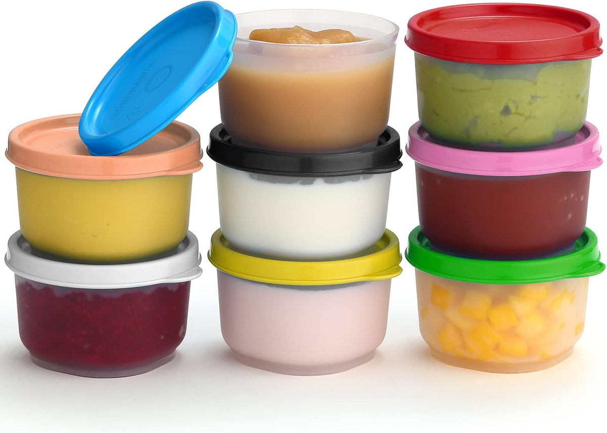 Condiment Cups Containers with Lids- 8 pk. 1.3 oz.Salad Dressing Container to go Small Food Storage Containers with Lids- Sauce Cups Leak proof Reusable Plastic BPA free for Lunch Box Picnic Travel
