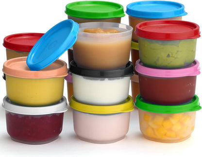 Condiment Cups Containers with Lids- 8 pk. 1.3 oz.Salad Dressing Container to go Small Food Storage Containers with Lids- Sauce Cups Leak proof Reusable Plastic BPA free for Lunch Box Picnic Travel