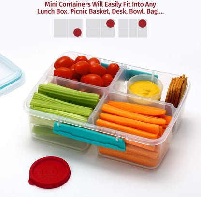 Condiment Cups Containers with Lids- 8 pk. 1.3 oz.Salad Dressing Container to go Small Food Storage Containers with Lids- Sauce Cups Leak proof Reusable Plastic BPA free for Lunch Box Picnic Travel