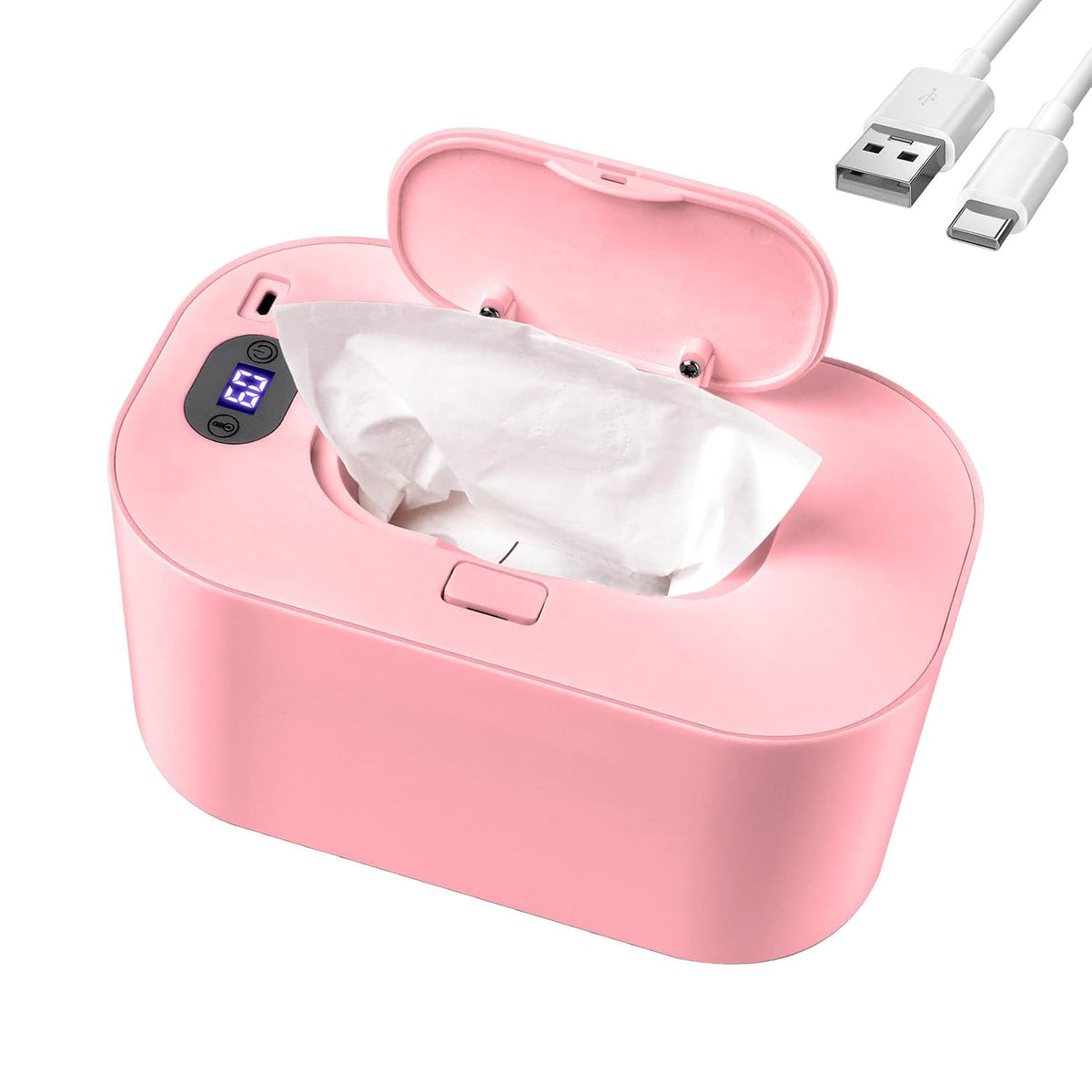 Baby Wipe Warmer and Baby Wet Wipes Dispenser, 5 Modes of Temperature Heating Control Portable Diaper Wipes Warmer for Newborn Baby, Baby Shower Gifts White