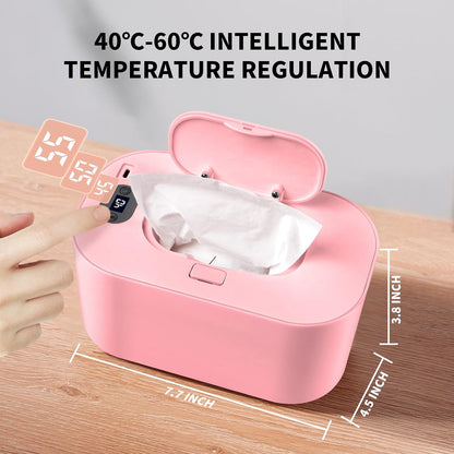 Baby Wipe Warmer and Baby Wet Wipes Dispenser, 5 Modes of Temperature Heating Control Portable Diaper Wipes Warmer for Newborn Baby, Baby Shower Gifts White