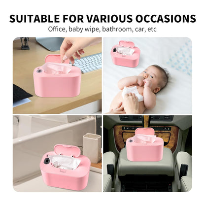 Baby Wipe Warmer and Baby Wet Wipes Dispenser, 5 Modes of Temperature Heating Control Portable Diaper Wipes Warmer for Newborn Baby, Baby Shower Gifts White
