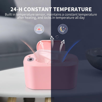 Baby Wipe Warmer and Baby Wet Wipes Dispenser, 5 Modes of Temperature Heating Control Portable Diaper Wipes Warmer for Newborn Baby, Baby Shower Gifts White