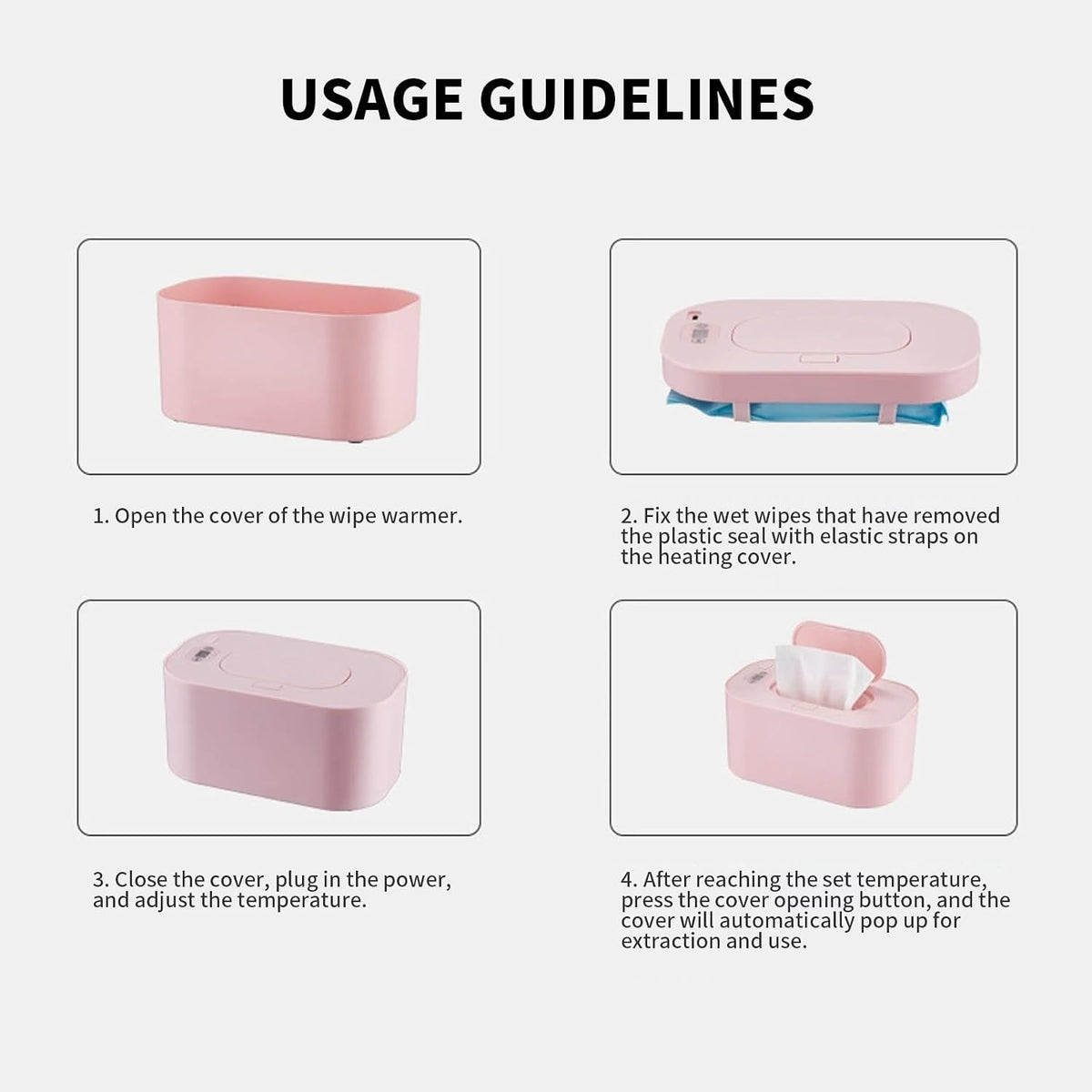Baby Wipe Warmer and Baby Wet Wipes Dispenser, 5 Modes of Temperature Heating Control Portable Diaper Wipes Warmer for Newborn Baby, Baby Shower Gifts White