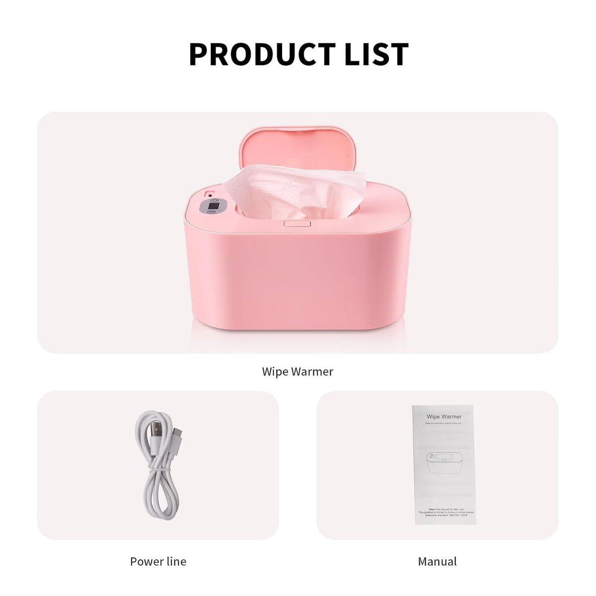 Baby Wipe Warmer and Baby Wet Wipes Dispenser, 5 Modes of Temperature Heating Control Portable Diaper Wipes Warmer for Newborn Baby, Baby Shower Gifts White