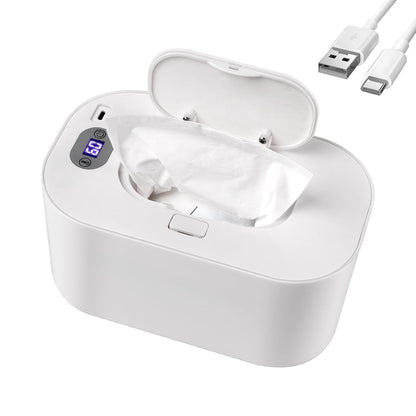 Baby Wipe Warmer and Baby Wet Wipes Dispenser, 5 Modes of Temperature Heating Control Portable Diaper Wipes Warmer for Newborn Baby, Baby Shower Gifts White