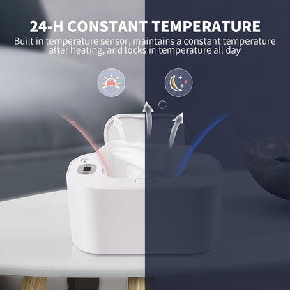 Baby Wipe Warmer and Baby Wet Wipes Dispenser, 5 Modes of Temperature Heating Control Portable Diaper Wipes Warmer for Newborn Baby, Baby Shower Gifts White
