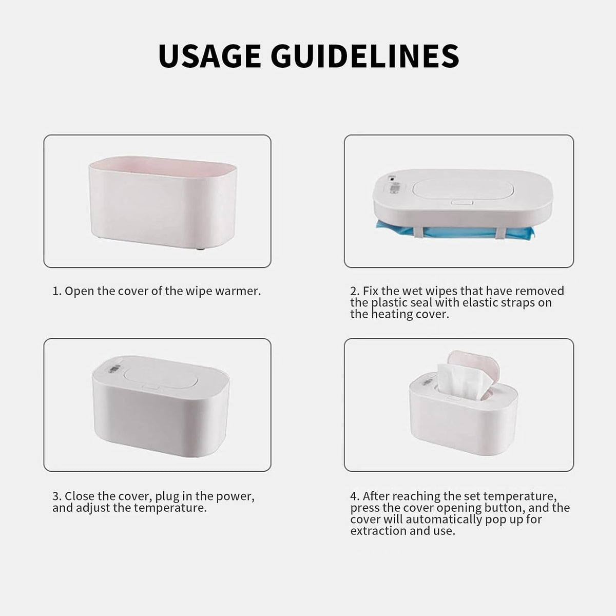 Baby Wipe Warmer and Baby Wet Wipes Dispenser, 5 Modes of Temperature Heating Control Portable Diaper Wipes Warmer for Newborn Baby, Baby Shower Gifts White