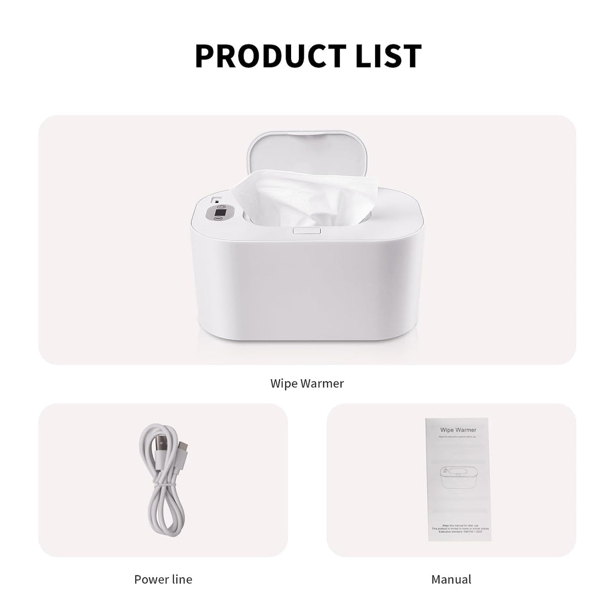 Baby Wipe Warmer and Baby Wet Wipes Dispenser, 5 Modes of Temperature Heating Control Portable Diaper Wipes Warmer for Newborn Baby, Baby Shower Gifts White