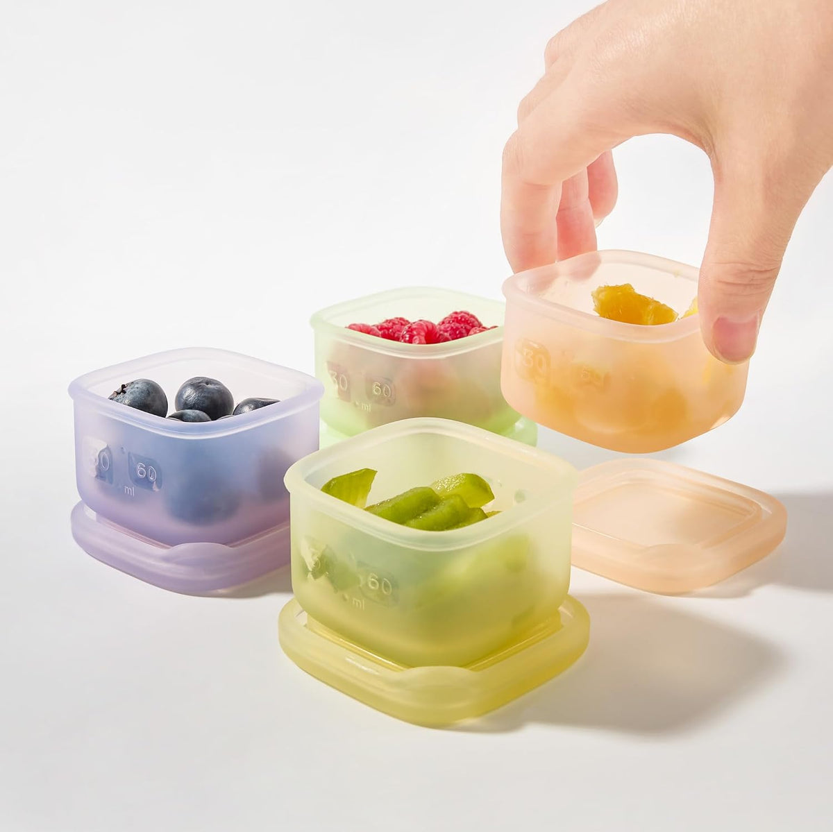 Silicone Baby Food Storage Containers 4pk, 2oz (Lilac)