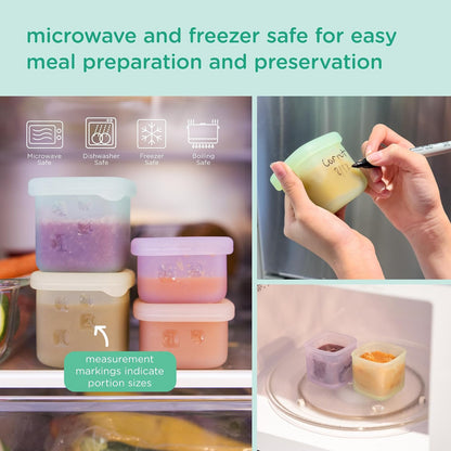 Silicone Baby Food Storage Containers 4pk, 2oz (Lilac)