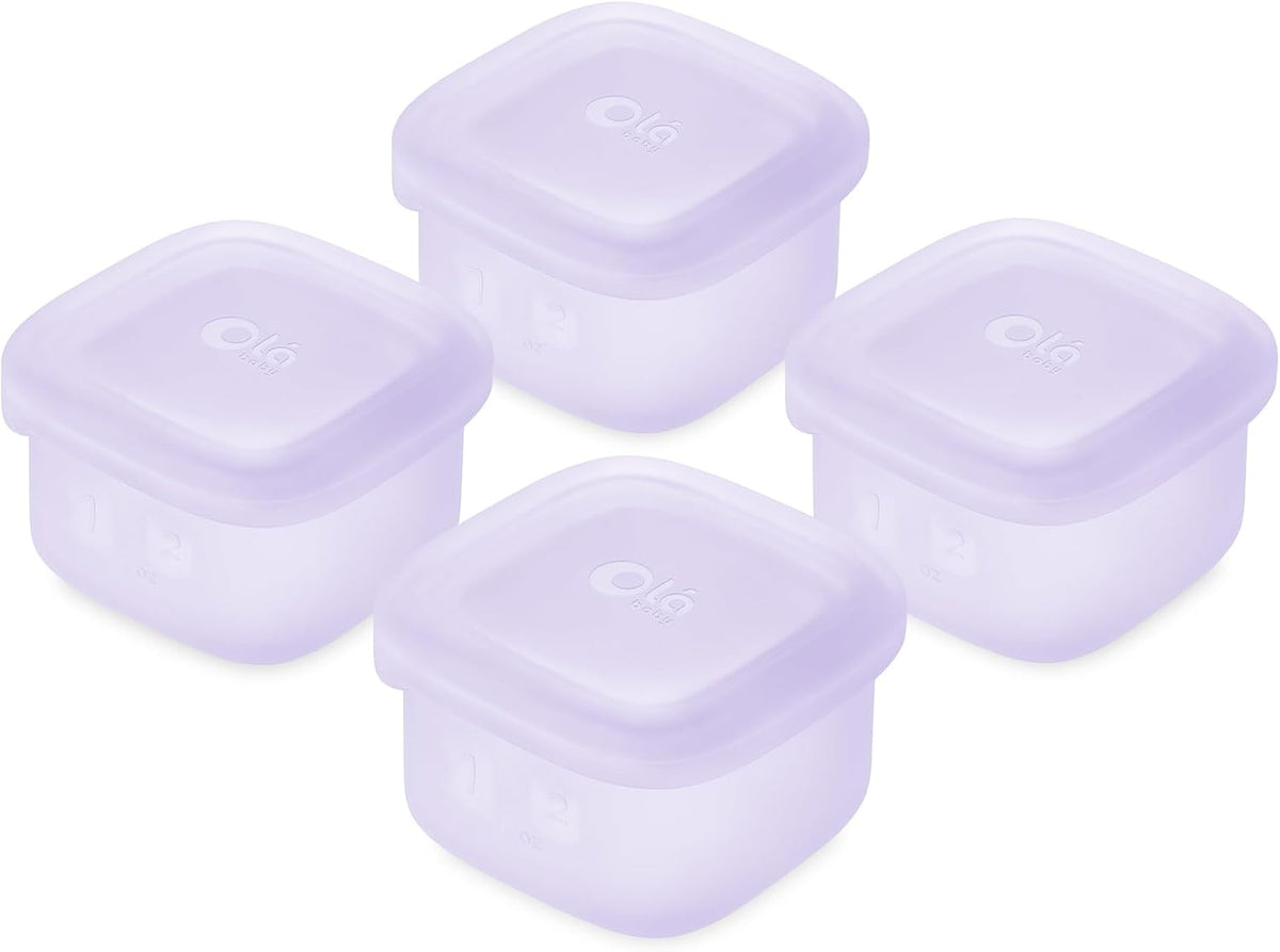 Silicone Baby Food Storage Containers 4pk, 2oz (Lilac)