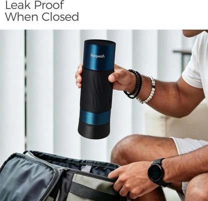 Travel Coffee Mug with 360°Lid, Travel Coffee Tumbler 16 oz Leak Proof, Stainless Steel Insulated Travel Mugs for Hot and Cold Spill Proof Leak Proof(Grey)