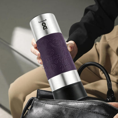 Travel Coffee Mug with 360°Lid, Travel Coffee Tumbler 16 oz Leak Proof, Stainless Steel Insulated Travel Mugs for Hot and Cold Spill Proof Leak Proof(Grey)
