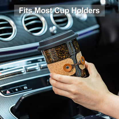 Ceramic Travel Coffee Mug with Lid, Large To Go Coffee Tumbler | Spill Proof Coffee Cup, Microwave and Dishwasher Safe, Large Porcelain Tea Mug with Lid, Coffee Gifts for Men & Women, 13.5oz