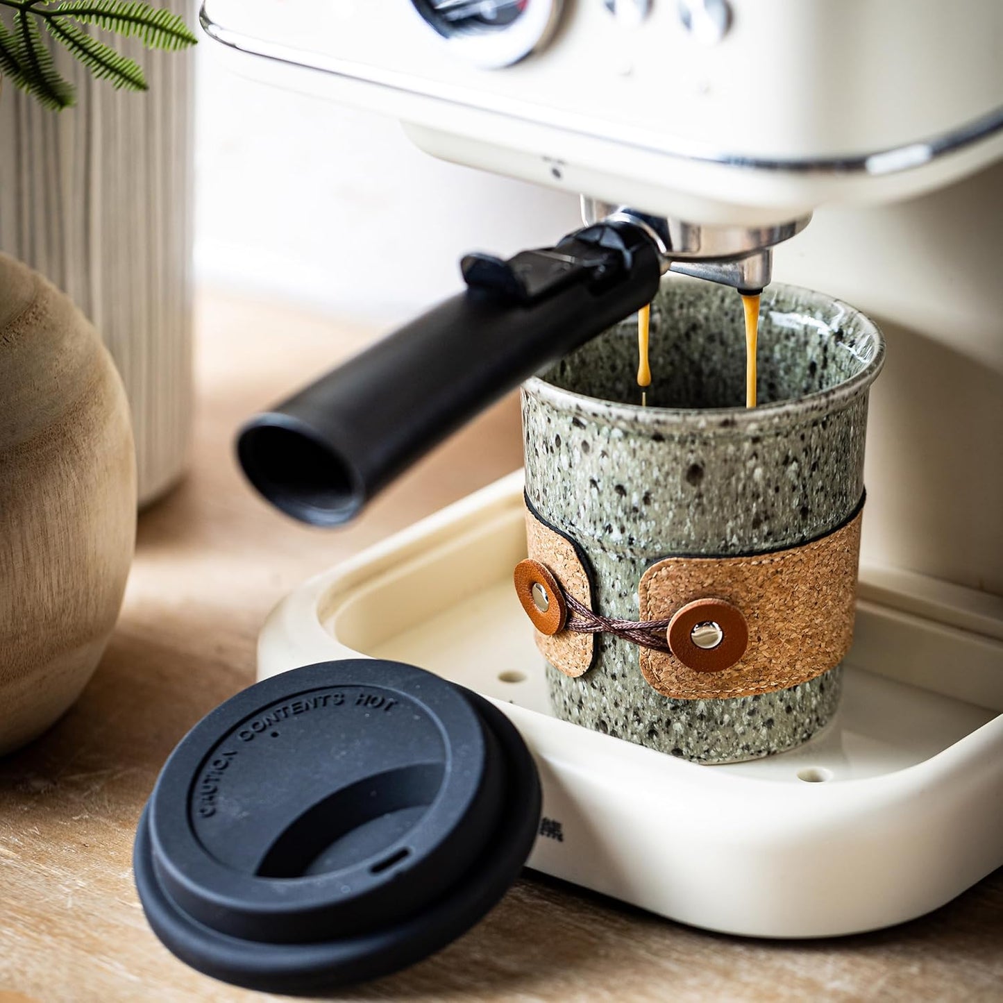Ceramic Travel Coffee Mug with Lid, Large To Go Coffee Tumbler | Spill Proof Coffee Cup, Microwave and Dishwasher Safe, Large Porcelain Tea Mug with Lid, Coffee Gifts for Men & Women, 13.5oz
