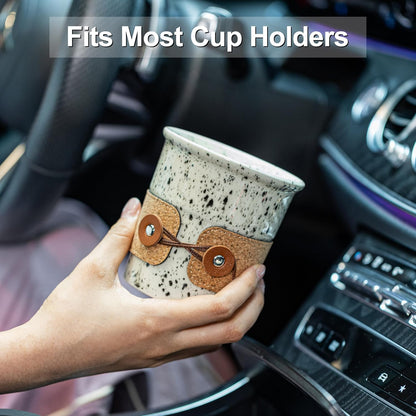 Ceramic Travel Coffee Mug with Lid, Large To Go Coffee Tumbler | Spill Proof Coffee Cup, Microwave and Dishwasher Safe, Large Porcelain Tea Mug with Lid, Coffee Gifts for Men & Women, 13.5oz