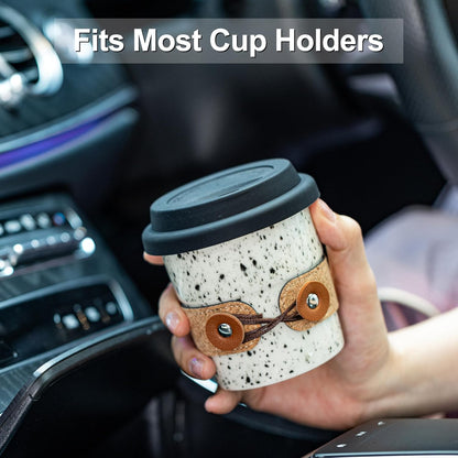 Ceramic Travel Coffee Mug with Lid, Large To Go Coffee Tumbler | Spill Proof Coffee Cup, Microwave and Dishwasher Safe, Large Porcelain Tea Mug with Lid, Coffee Gifts for Men & Women, 13.5oz