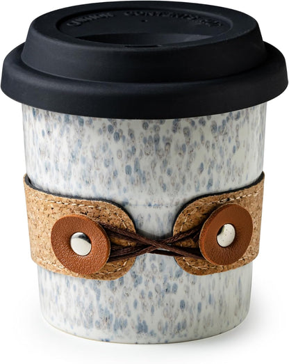 Ceramic Travel Coffee Mug with Lid, Large To Go Coffee Tumbler | Spill Proof Coffee Cup, Microwave and Dishwasher Safe, Large Porcelain Tea Mug with Lid, Coffee Gifts for Men & Women, 13.5oz