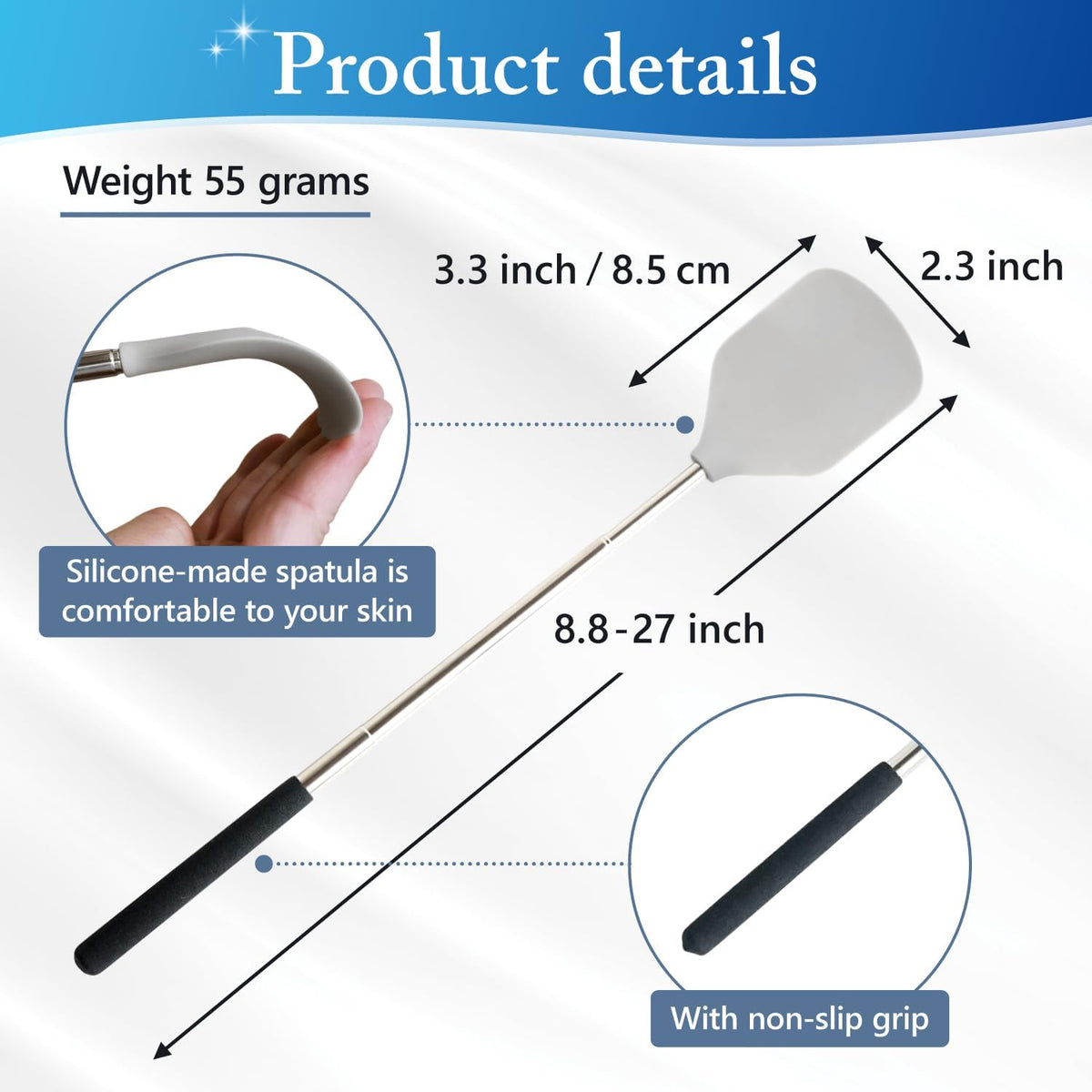 Telescopic Cream Applicator for Back (Large Area)