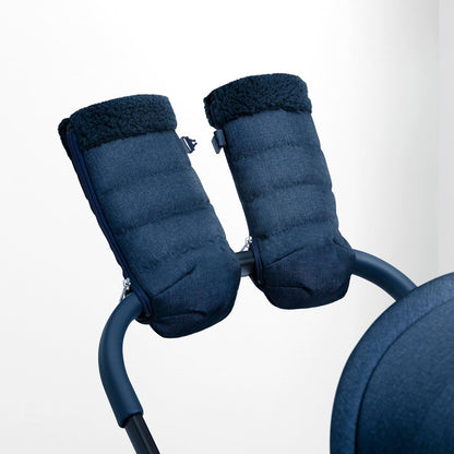 babyGap Stroller Handmuff Gloves - Universal Fit Mittens for Handlebars, Water Resistant, Plush Lined, Blue