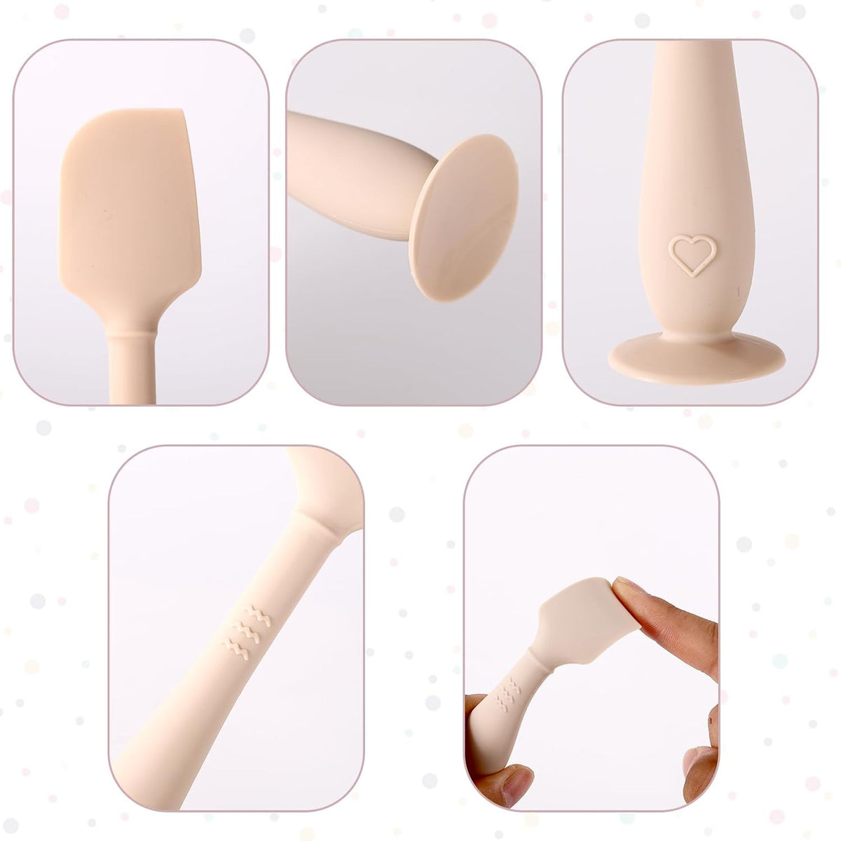 2pcs Baby Diaper Cream Spatula with Travel Case, 2 Sizes Soft Flexible Silicone Butt Paste Applicator Baby Diaper Rash Cream Spatula Bum Brush for Newborn (Pink)