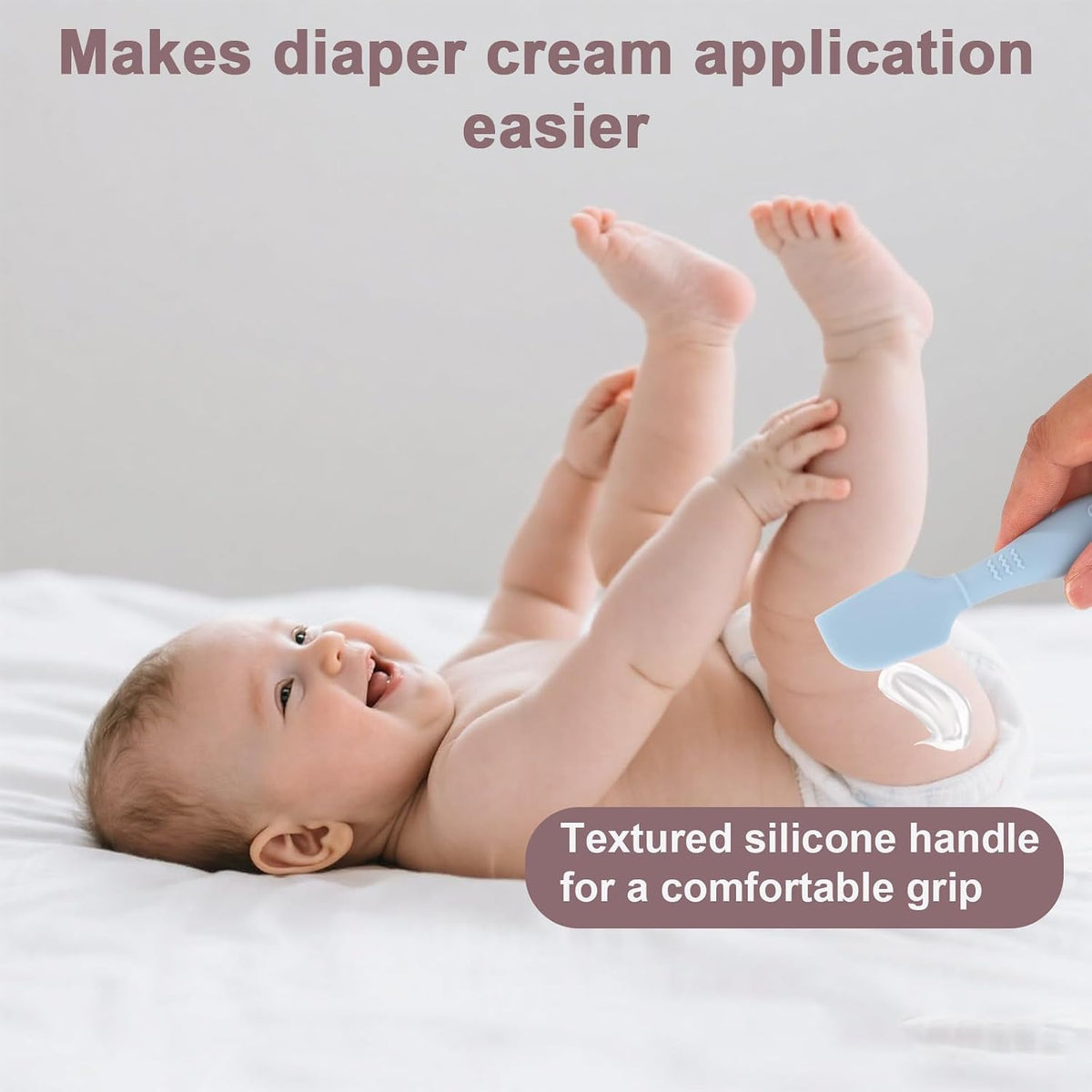 2pcs Baby Diaper Cream Spatula with Travel Case, 2 Sizes Soft Flexible Silicone Butt Paste Applicator Baby Diaper Rash Cream Spatula Bum Brush for Newborn (Pink)