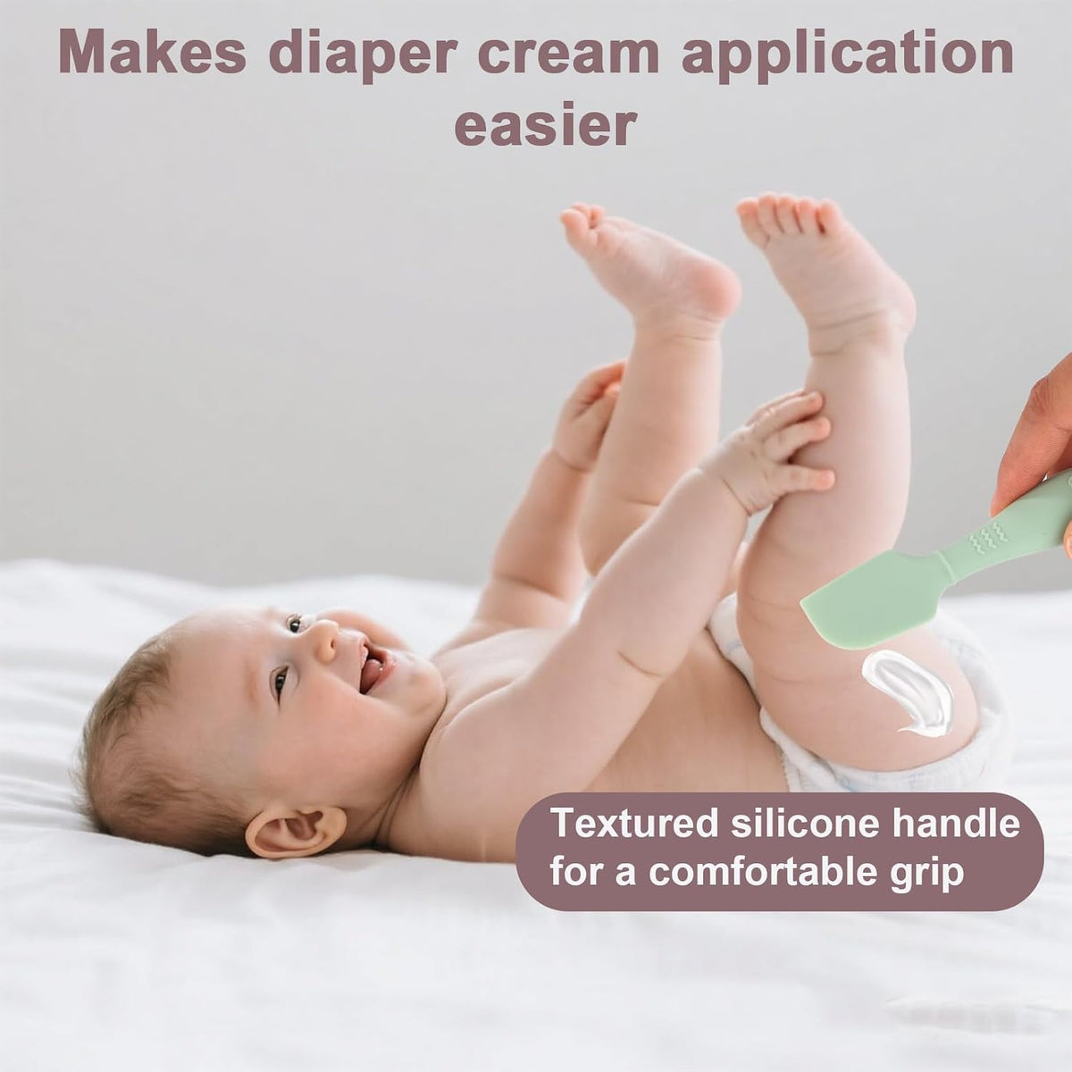 2pcs Baby Diaper Cream Spatula with Travel Case, 2 Sizes Soft Flexible Silicone Butt Paste Applicator Baby Diaper Rash Cream Spatula Bum Brush for Newborn (Pink)