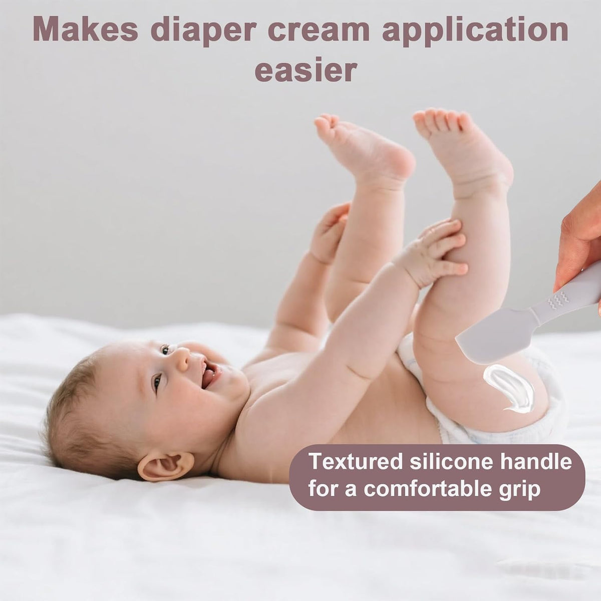 2pcs Baby Diaper Cream Spatula with Travel Case, 2 Sizes Soft Flexible Silicone Butt Paste Applicator Baby Diaper Rash Cream Spatula Bum Brush for Newborn (Pink)