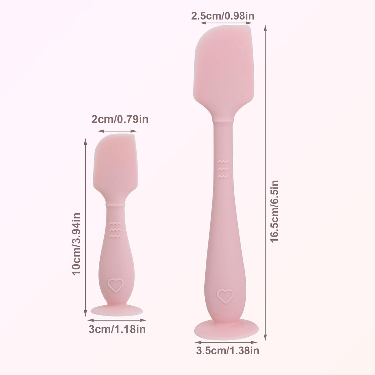 2pcs Baby Diaper Cream Spatula with Travel Case, 2 Sizes Soft Flexible Silicone Butt Paste Applicator Baby Diaper Rash Cream Spatula Bum Brush for Newborn (Pink)